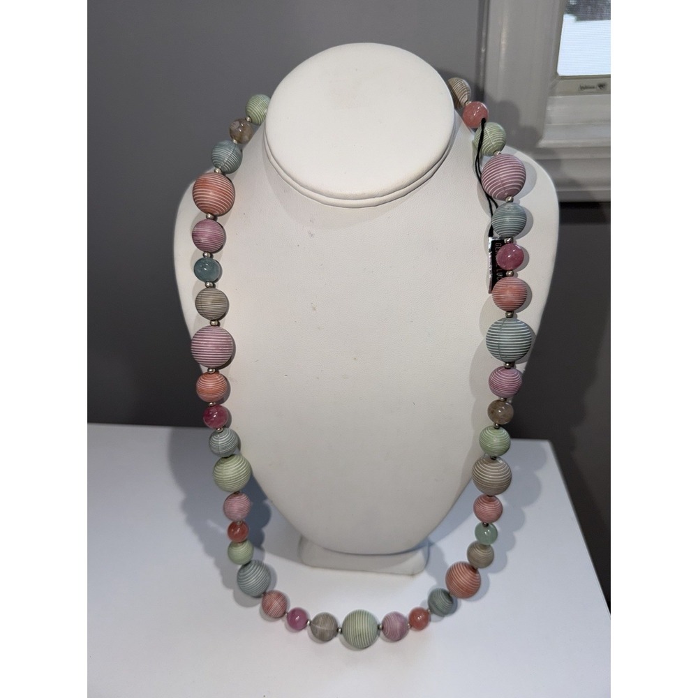 Vintage Pastel Lucite Beaded Necklace Chunky NOS